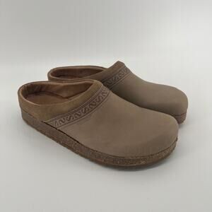 NWOB Stegmann Linz Leather Slip On Clogs Womens 10 Wheat Tan Cork Sole Comfort